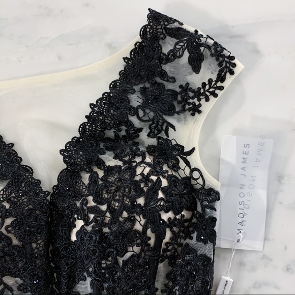 Black Lace Aline Prom Pageant Dress - Picture 2 of 8